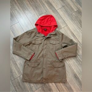 Vintage Nike 6.0 2-in-1 Canvas Jacket and Red Zip-Up Hoodie